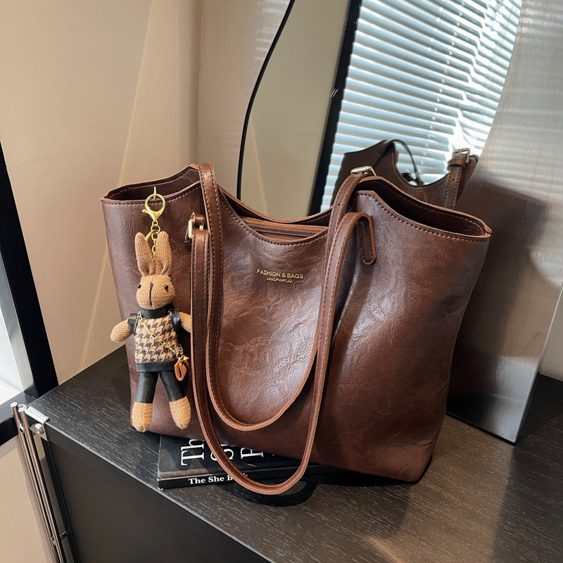 Simple And Versatile Textured Tote Bag For Women