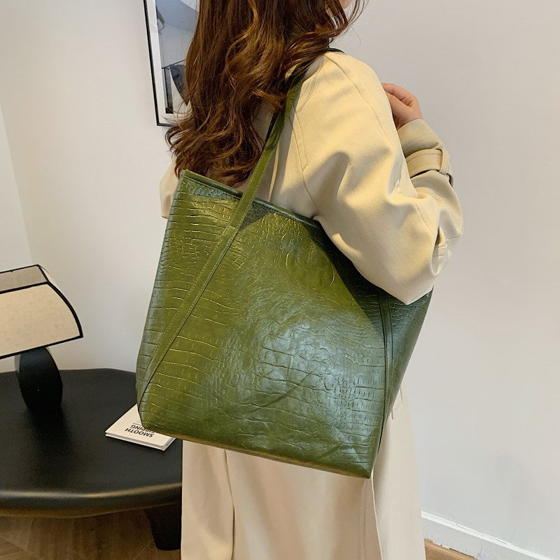 Retro Handheld Underarm Tote Bag Large Capacity Women