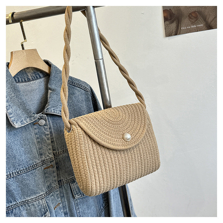 New Summer Casual Handmade Cotton Rope Woven Bag Fashion