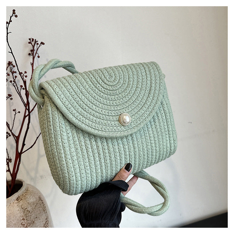 New Summer Casual Handmade Cotton Rope Woven Bag Fashion