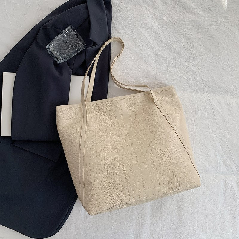 Retro Handheld Underarm Tote Bag Large Capacity Women