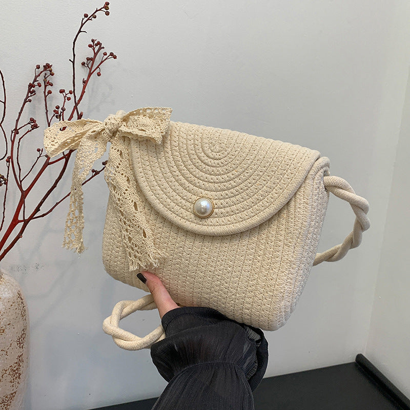 New Summer Casual Handmade Cotton Rope Woven Bag Fashion