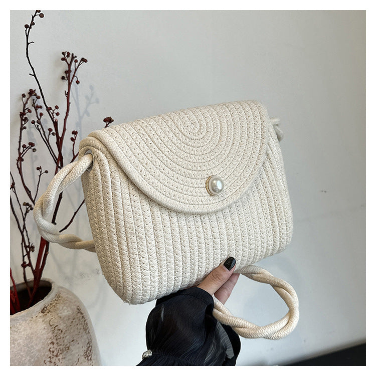 New Summer Casual Handmade Cotton Rope Woven Bag Fashion