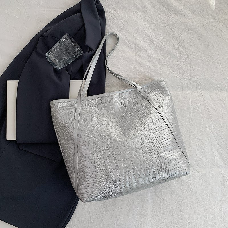 Retro Handheld Underarm Tote Bag Large Capacity Women