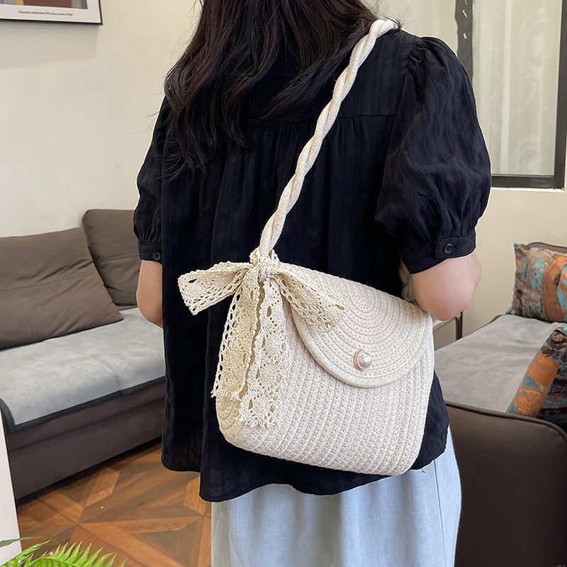 New Summer Casual Handmade Cotton Rope Woven Bag Fashion