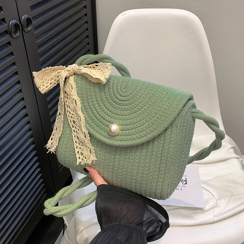 New Summer Casual Handmade Cotton Rope Woven Bag Fashion